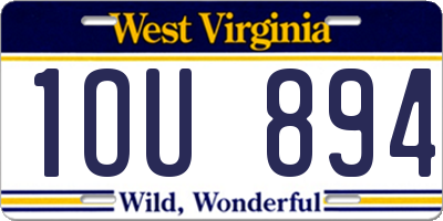 WV license plate 1OU894