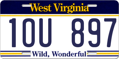 WV license plate 1OU897