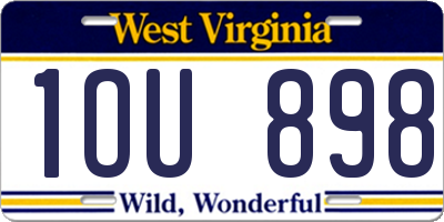 WV license plate 1OU898