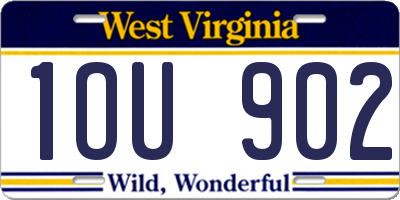 WV license plate 1OU902