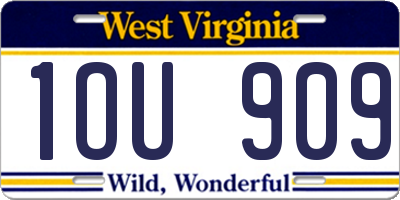 WV license plate 1OU909