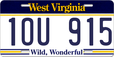 WV license plate 1OU915