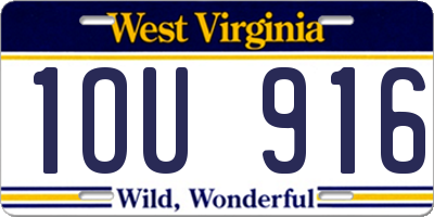 WV license plate 1OU916