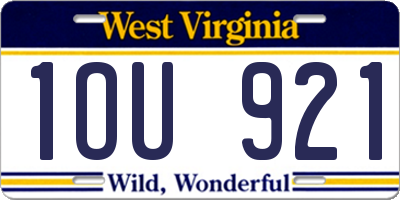 WV license plate 1OU921
