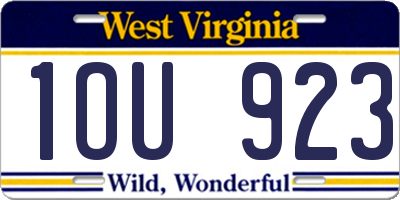 WV license plate 1OU923