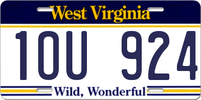 WV license plate 1OU924