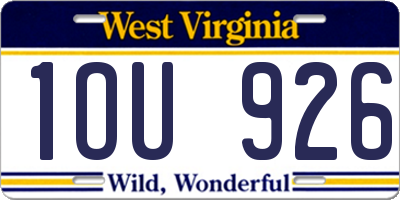 WV license plate 1OU926