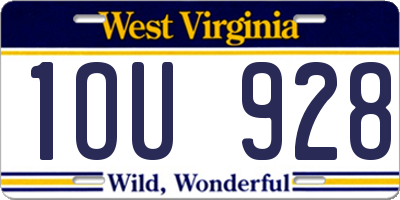 WV license plate 1OU928