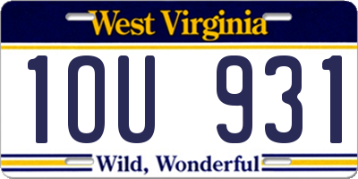 WV license plate 1OU931