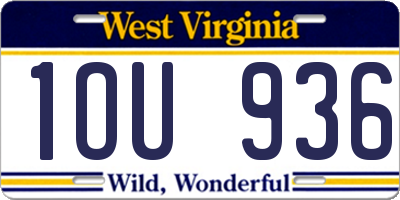 WV license plate 1OU936
