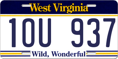 WV license plate 1OU937