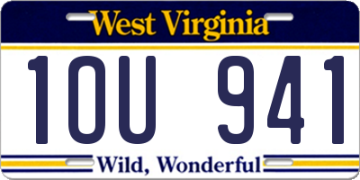 WV license plate 1OU941