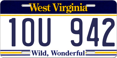 WV license plate 1OU942
