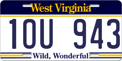 WV license plate 1OU943