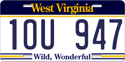 WV license plate 1OU947