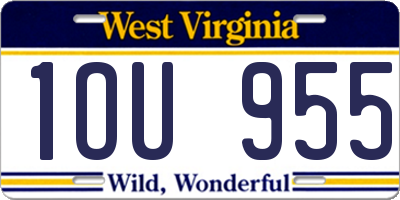 WV license plate 1OU955