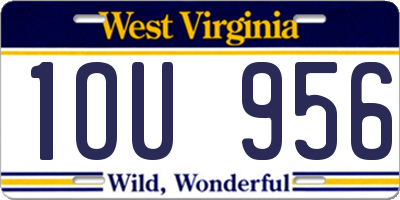 WV license plate 1OU956