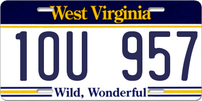 WV license plate 1OU957
