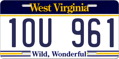 WV license plate 1OU961