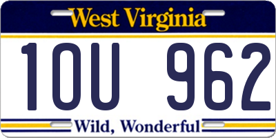 WV license plate 1OU962