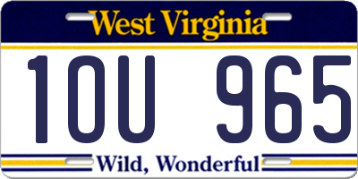 WV license plate 1OU965