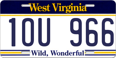 WV license plate 1OU966