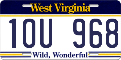 WV license plate 1OU968