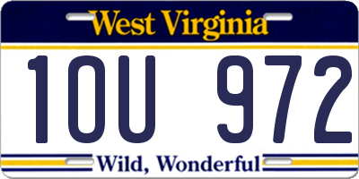 WV license plate 1OU972
