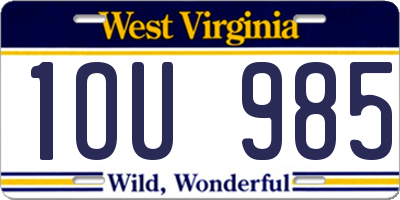 WV license plate 1OU985