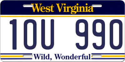 WV license plate 1OU990