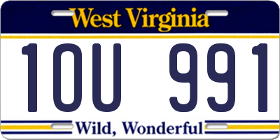 WV license plate 1OU991