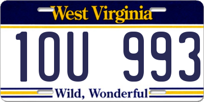 WV license plate 1OU993