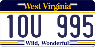 WV license plate 1OU995