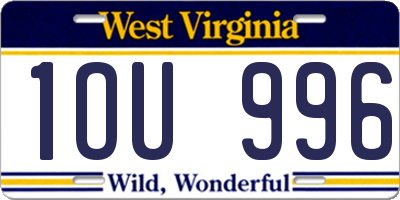 WV license plate 1OU996