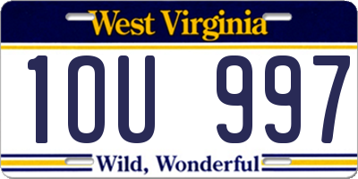 WV license plate 1OU997
