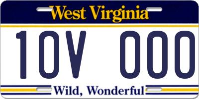 WV license plate 1OV000