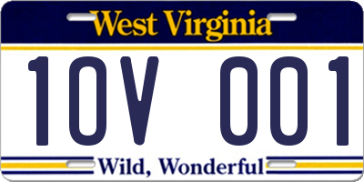 WV license plate 1OV001