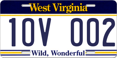 WV license plate 1OV002