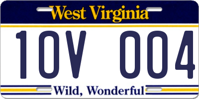 WV license plate 1OV004