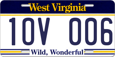 WV license plate 1OV006