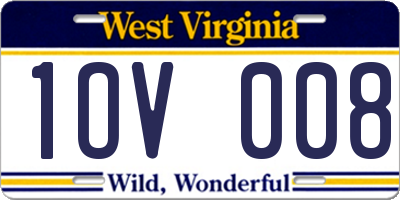 WV license plate 1OV008