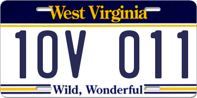 WV license plate 1OV011