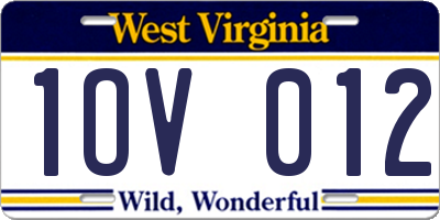 WV license plate 1OV012