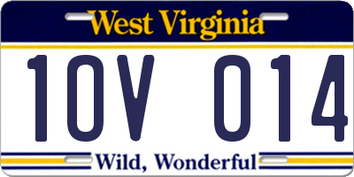 WV license plate 1OV014