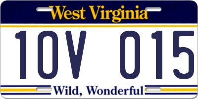 WV license plate 1OV015