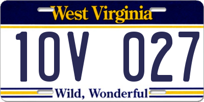 WV license plate 1OV027