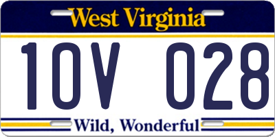 WV license plate 1OV028