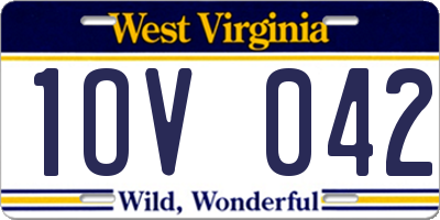WV license plate 1OV042