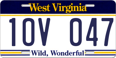 WV license plate 1OV047