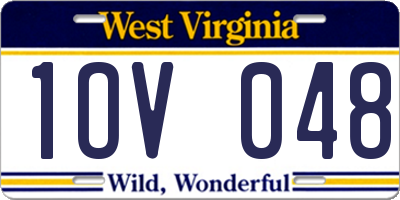 WV license plate 1OV048